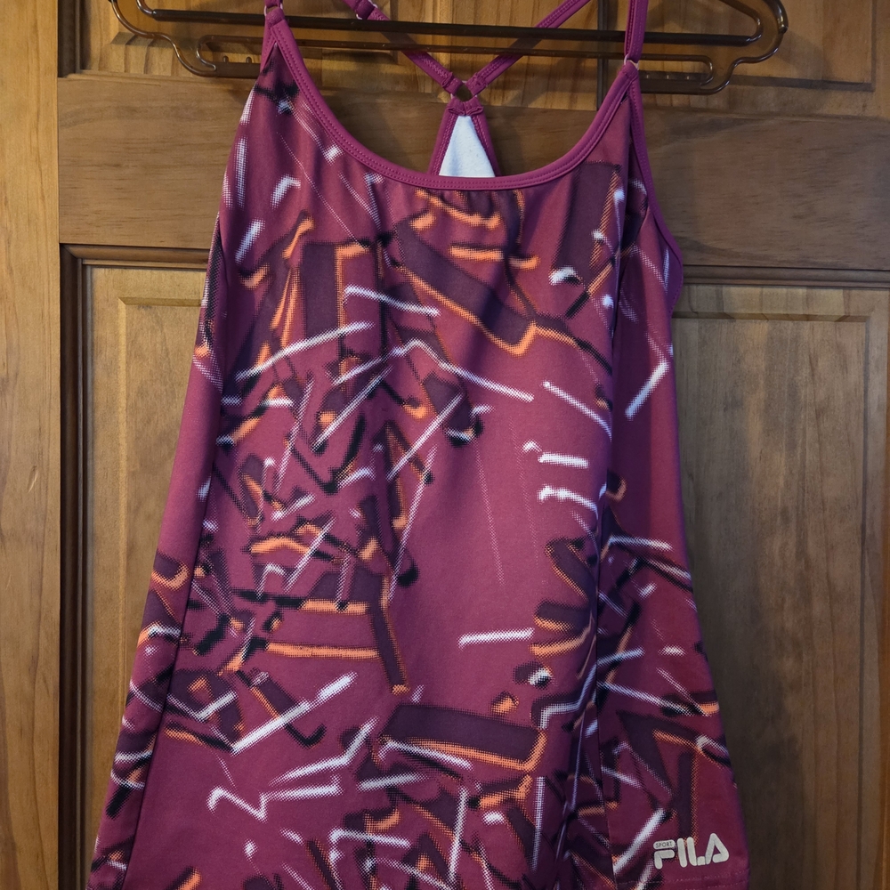 Fila Magenta and White Strappy Tank Top
